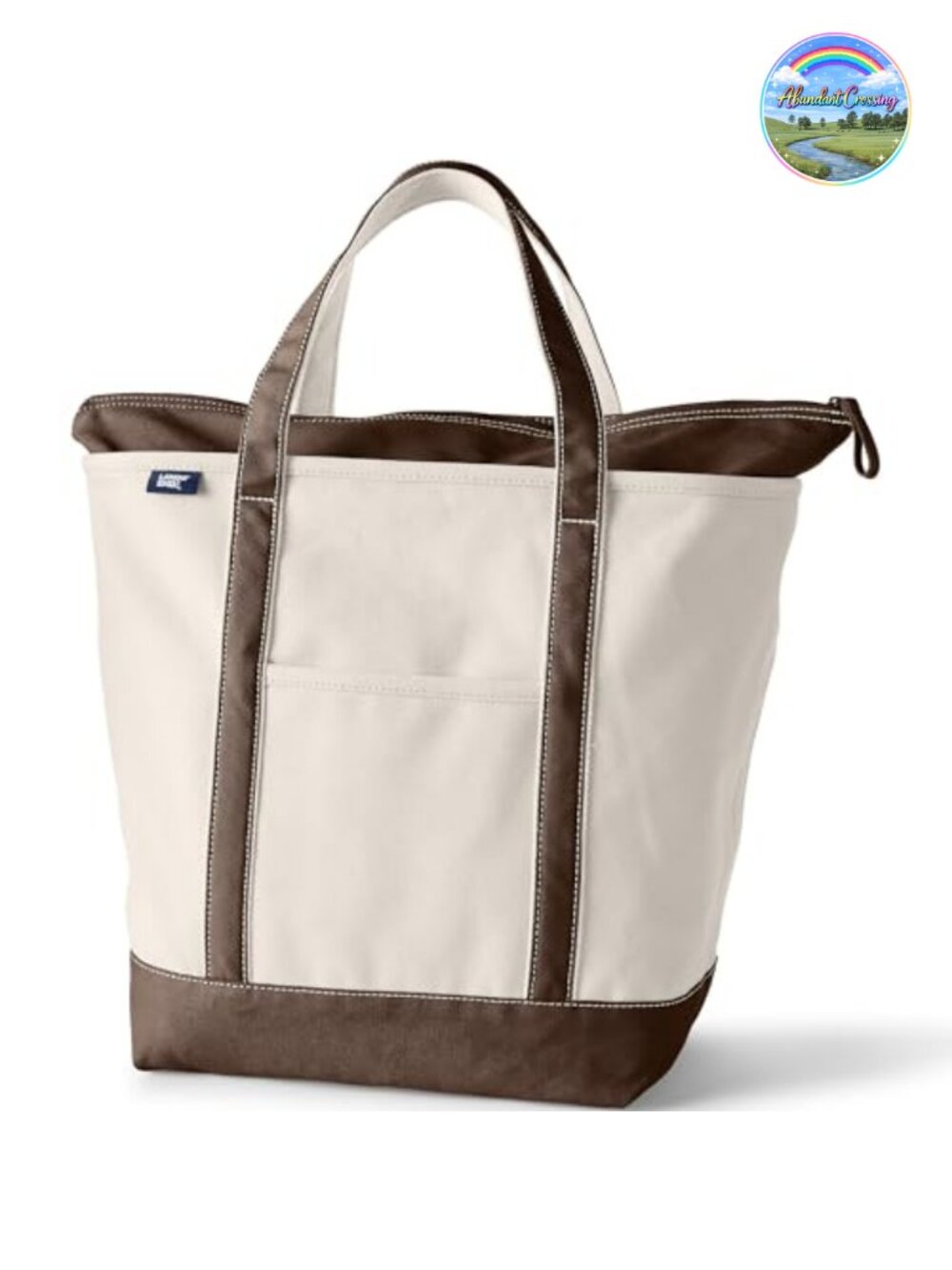 Zip Canvas Tote 22.5x17x9.5 Water Resistant 15" Laptop